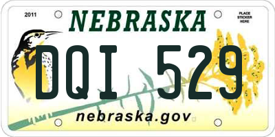 NE license plate DQI529