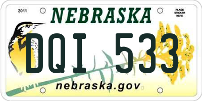 NE license plate DQI533