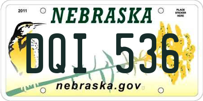 NE license plate DQI536