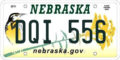 NE license plate DQI556