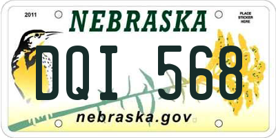 NE license plate DQI568