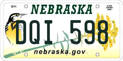 NE license plate DQI598