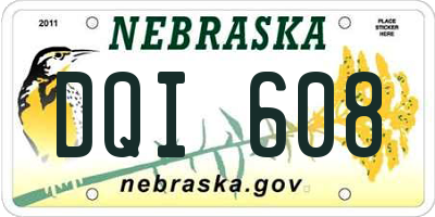 NE license plate DQI608