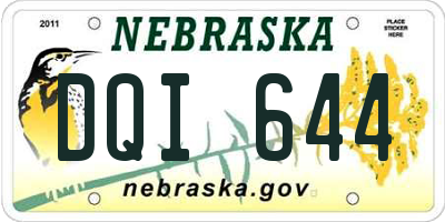 NE license plate DQI644