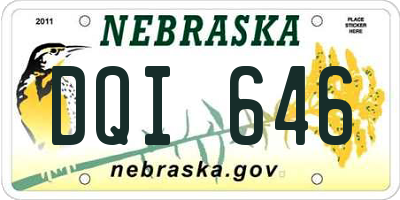 NE license plate DQI646