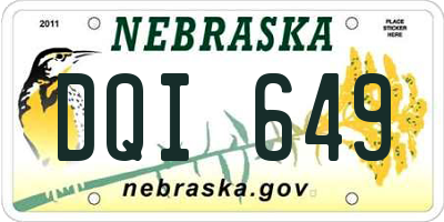 NE license plate DQI649