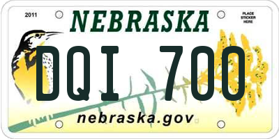 NE license plate DQI700
