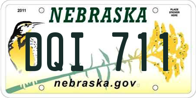 NE license plate DQI711