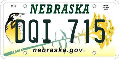 NE license plate DQI715