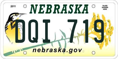 NE license plate DQI719