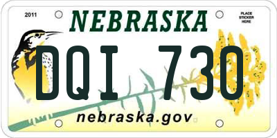 NE license plate DQI730