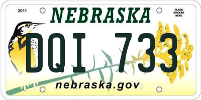 NE license plate DQI733
