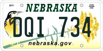 NE license plate DQI734