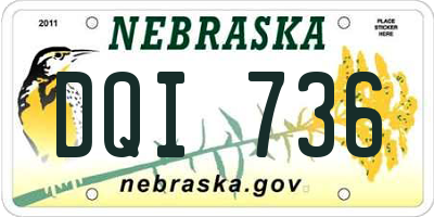 NE license plate DQI736