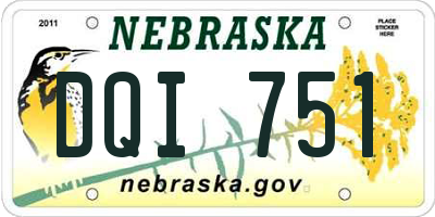 NE license plate DQI751