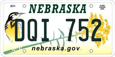 NE license plate DQI752