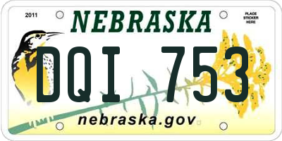 NE license plate DQI753