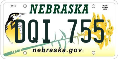 NE license plate DQI755