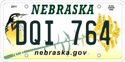 NE license plate DQI764