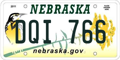 NE license plate DQI766