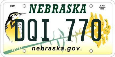 NE license plate DQI770