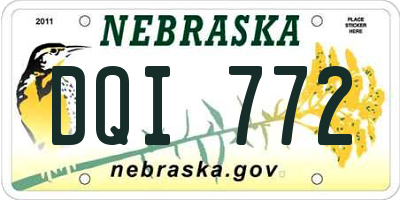 NE license plate DQI772
