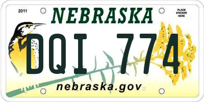 NE license plate DQI774