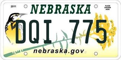 NE license plate DQI775