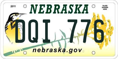 NE license plate DQI776