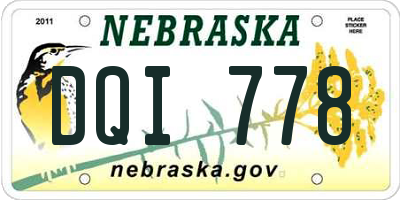 NE license plate DQI778