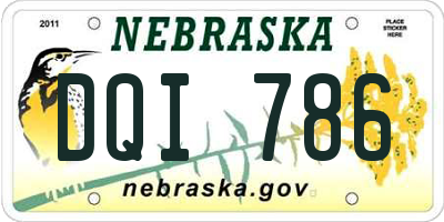 NE license plate DQI786