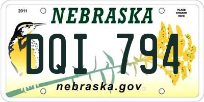 NE license plate DQI794