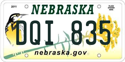 NE license plate DQI835