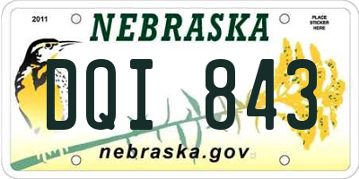 NE license plate DQI843