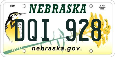 NE license plate DQI928