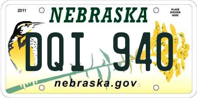 NE license plate DQI940