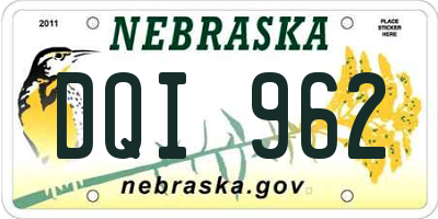 NE license plate DQI962