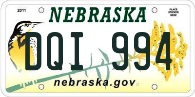 NE license plate DQI994