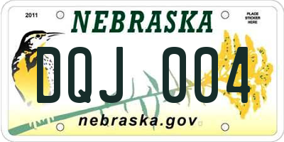 NE license plate DQJ004