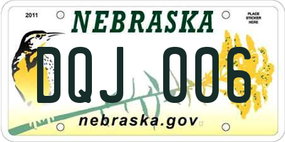 NE license plate DQJ006