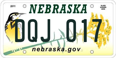 NE license plate DQJ017