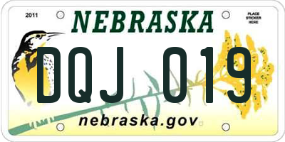 NE license plate DQJ019