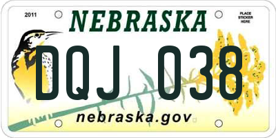 NE license plate DQJ038