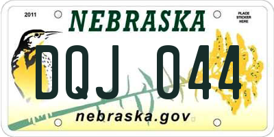 NE license plate DQJ044