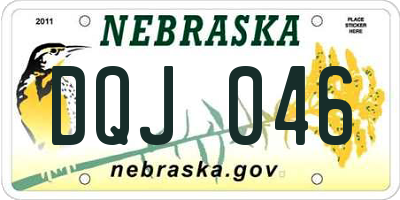 NE license plate DQJ046