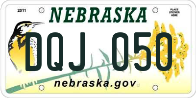 NE license plate DQJ050