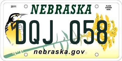 NE license plate DQJ058
