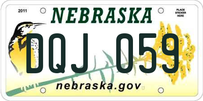 NE license plate DQJ059