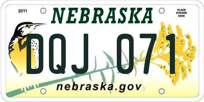 NE license plate DQJ071