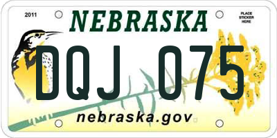 NE license plate DQJ075